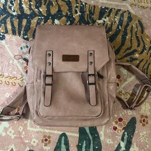 Pink Faux Leather Backpack - Wrangler